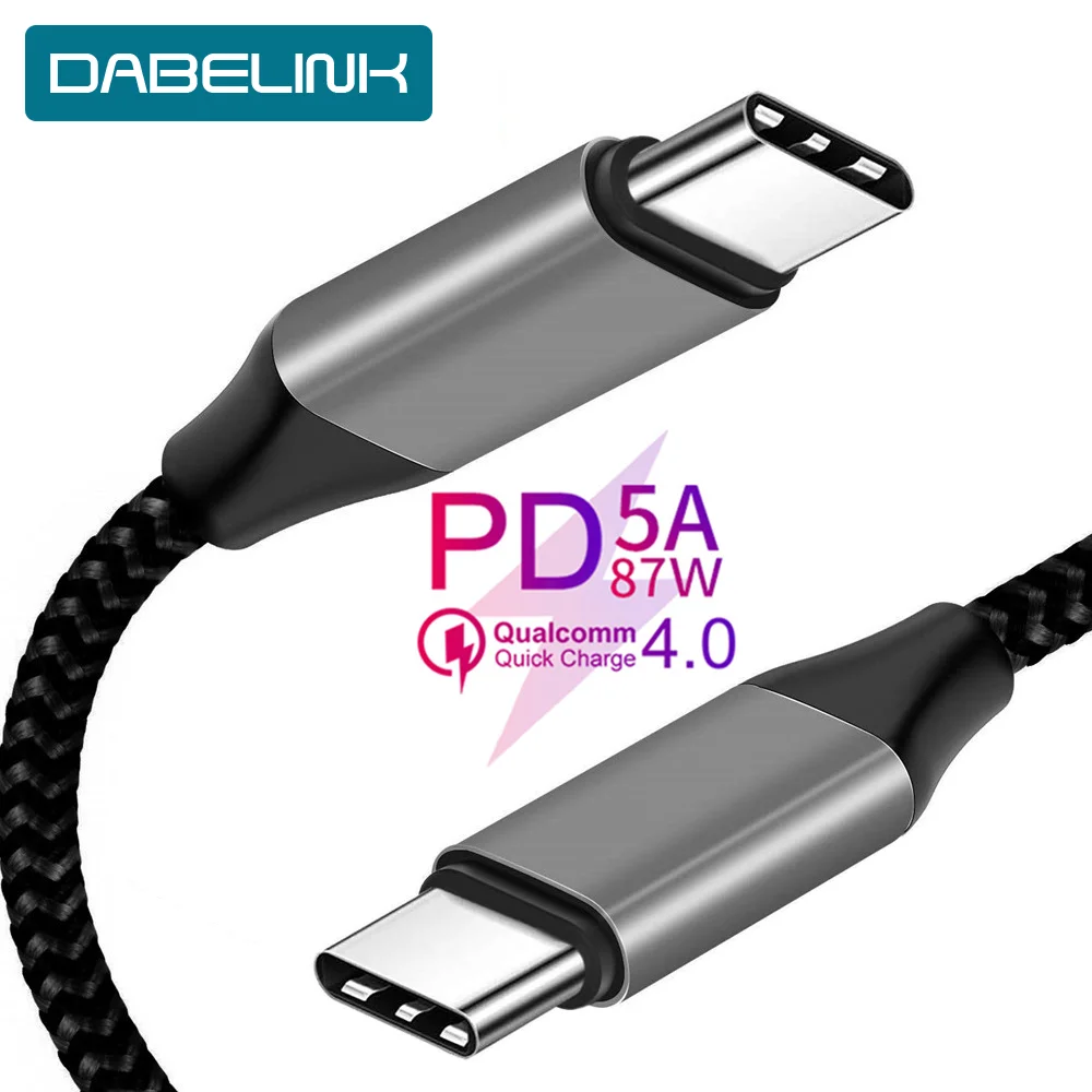 PD 5A 87 Вт Кабель для быстрой зарядки 4 0 QC QC3.0 USB 3 1 gen1 кабель Type C к Macbook Samsung S10 S9 Note 10 8