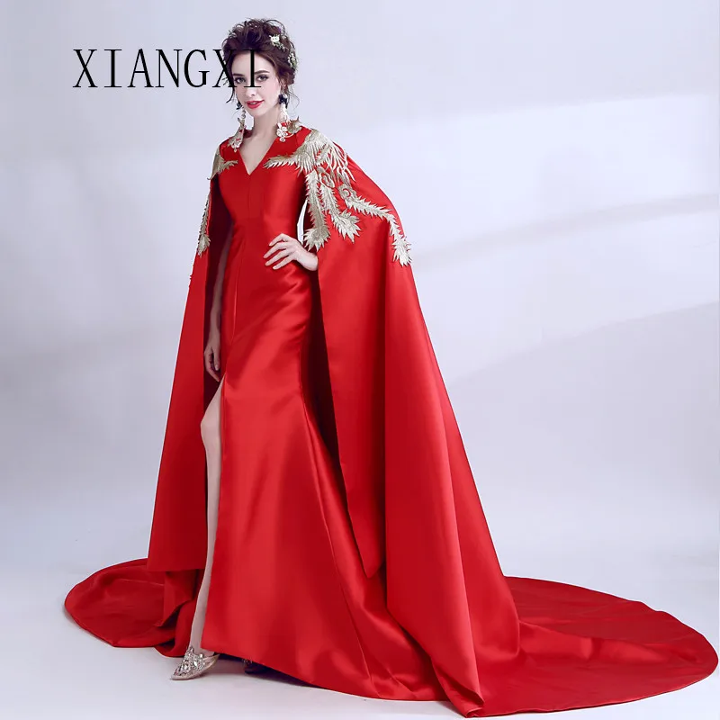 Robe de soiree красные вечерние платья русалки с курткой атласное длинное вечернее платье вечерние платья Vestidos