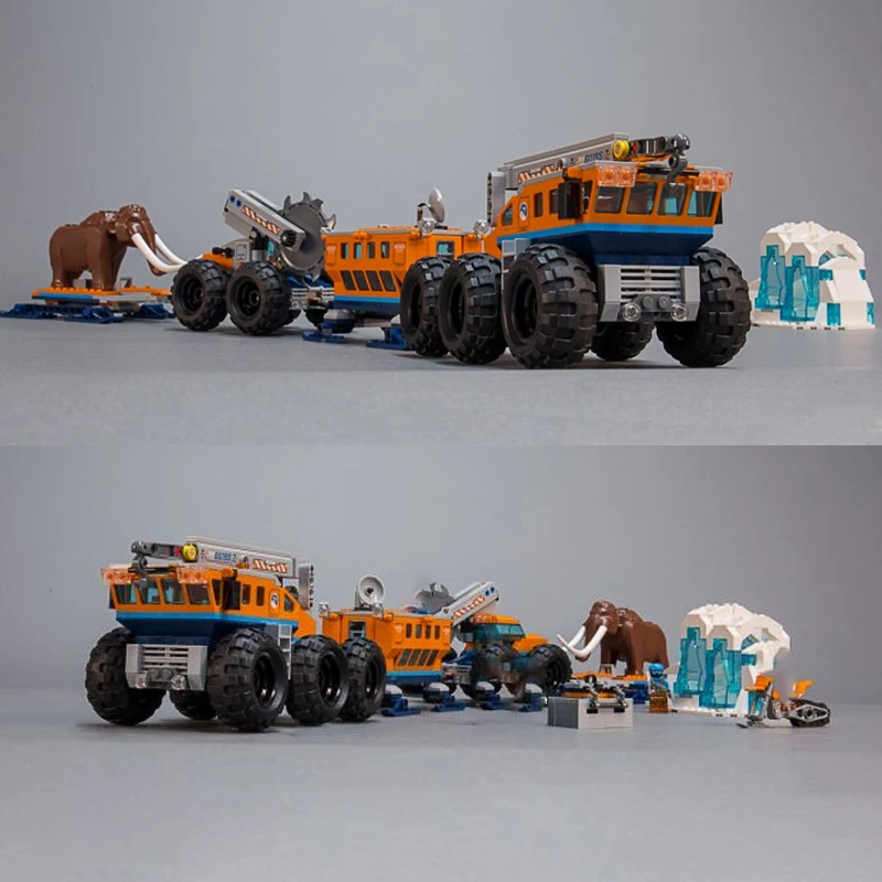 

In stock Bela 10997 City Series Arctic Mobile Exploration Base Model Building Block Bricks Educational Toy compatible 60195