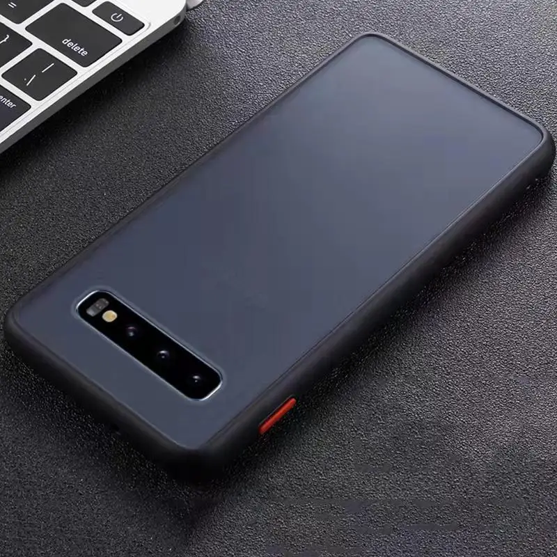 Черный Противоударный силиконовый чехол для телефона для samsung Galaxy S8 S9 S10 Plus Note 10 Pro 9 8 A10 A40 A50 A70 A10S A50S A70S матовая накладка на заднюю панель - Цвет: Черный