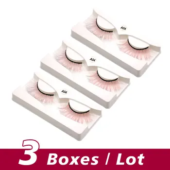 

liyatton 3 boxes/lot 3D colorful Mink Eyelashes Luxurious Masquerade Drag show Beauty Accessories premium Hand Made fake Eyelash
