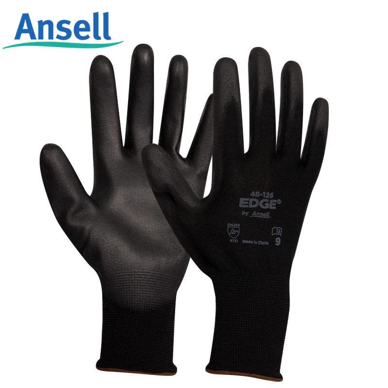 12 пар/лот рабочие перчатки износостойкие Нескользящие полиуретановые нитриловые с покрытием из полиэстера дышащие защитные перчатки Безопасность Рабочая