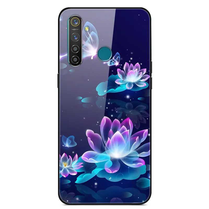 Для Coque OPPO Realme 5 Pro Чехол из закаленного стекла мягкий чехол-бампер с принтом для OPPO Realme 5 Pro Realme Q чехол для телефона Realmeq