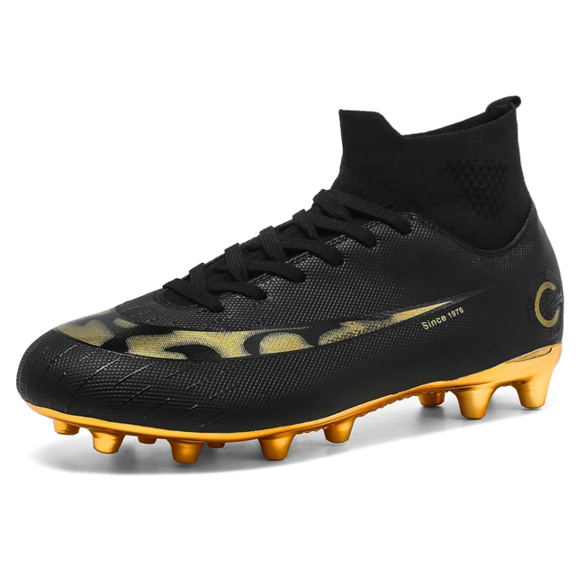 Botas De fútbol tobilleras para y mujer, zapatos entrenamiento, suaves, color y dorado -