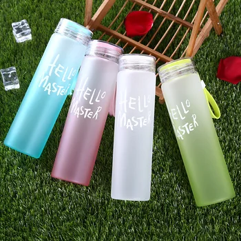 

MeyJig Water Bottle Frosted Glass Flask Portable Glass Bottle Travel Outdoor Drinkware Leak-proof 480ML Water bottle