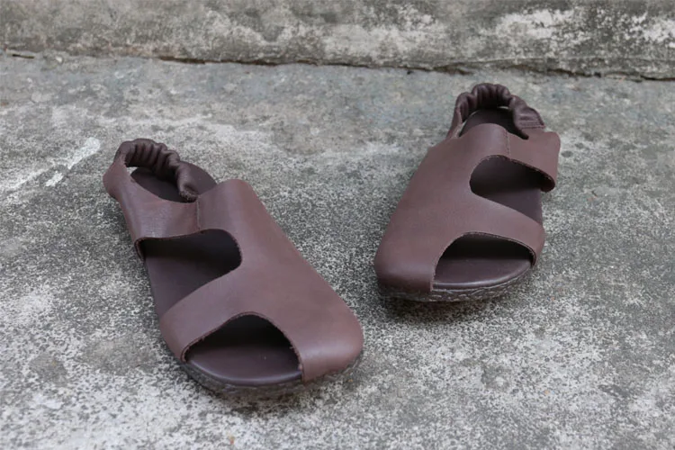 Женские сандалии в римском стиле; Летняя обувь; Коллекция года; сандалии-гладиаторы из натуральной кожи; женская обувь; женские сандалии на плоской подошве(fy926 - Цвет: coffee