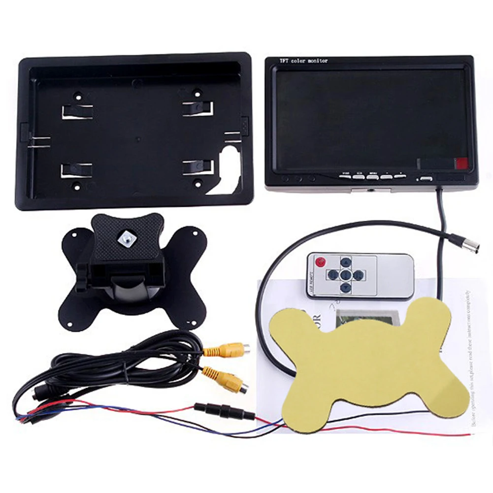 

7 Inch Car Monitors Bus Auto Wake-up Universal Remote Control Assistance Rearview Truck LCD Wired Reverse Camera HD Display
