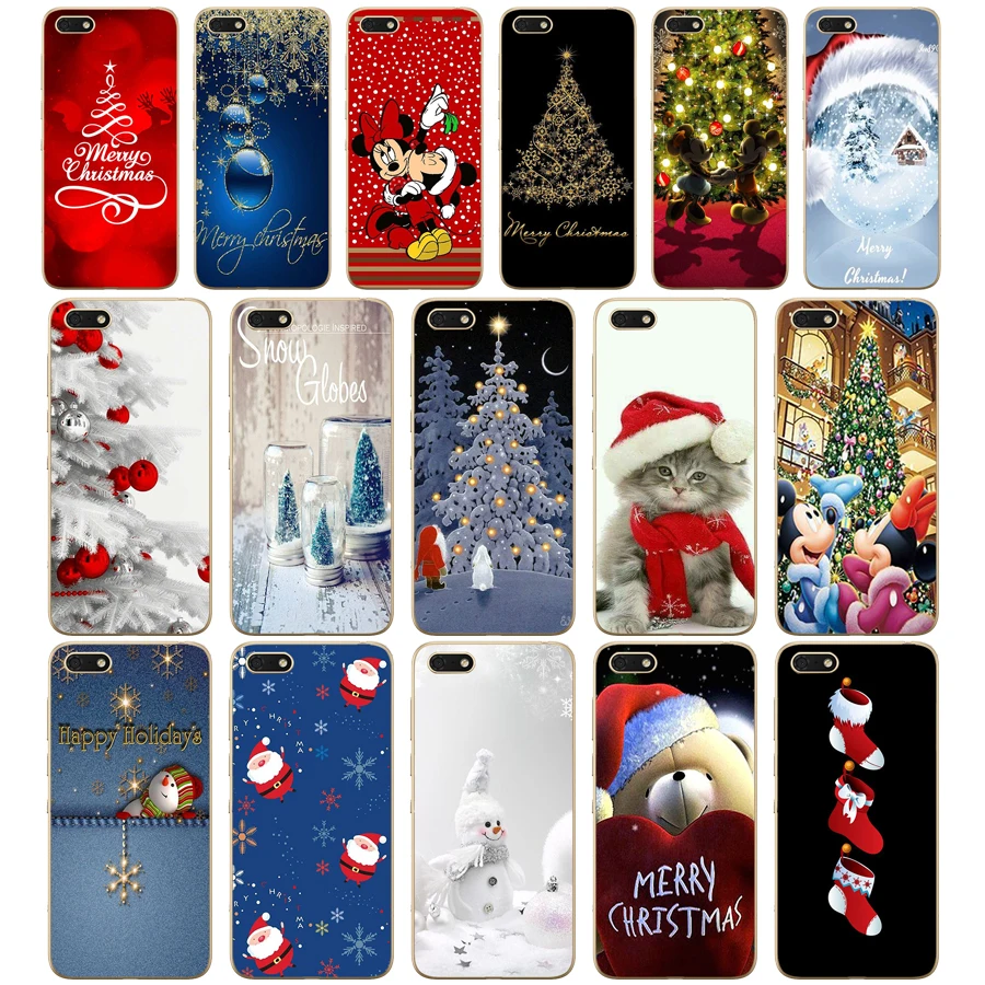 308DD happy New Year merry Christmas Soft Silicone Cover Case for Huawei honor 9 10 Lite 7A 5.45 7a pro 7c 5.7 inch 7x 8x case