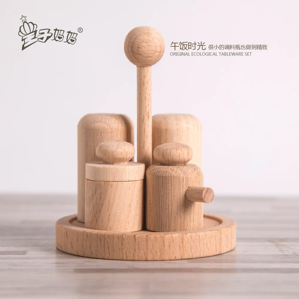  Building Blocks Solid Wood Children Play House Toys Wooden Box Gift Toy Model Kitchenware Tableware - 4000267374721