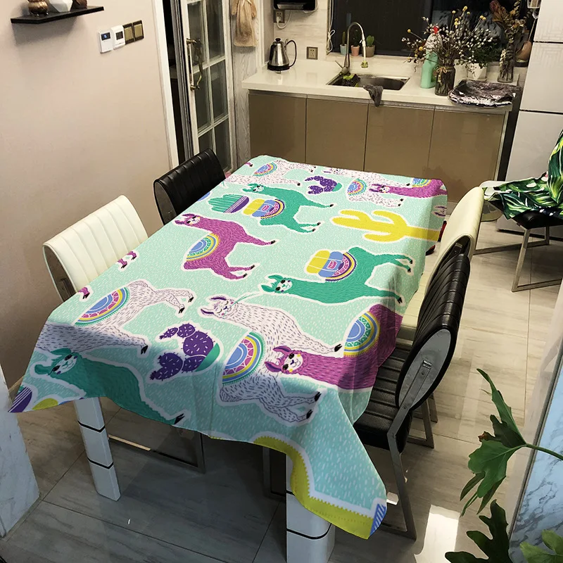 Скатерть с 3D принтом мультяшных животных, скатерть моющаяся, Пылезащитная, с рисунком оленя, скатерть для дома, декоративная