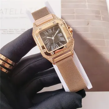 

Brand Elegante Disenador Vestido De Mujer Relojes De Oro Pulsera Reloj Femenino De Alta Calidad De Diamantes De Imitacion Para