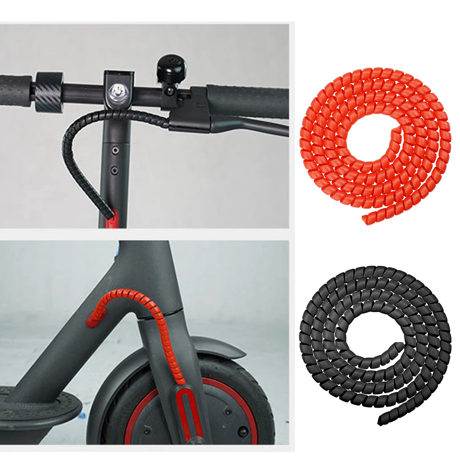 Scooter Cable Protector Brake Line Organizer Pipe Protection Spiral Wrap Winding Cover Tube for Xiaomi M365