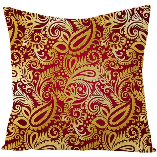 Fuwatacchi льняная наволочка для подушек неправильной формы, винтажный стиль, наволочка для подушки, зеленые Оранжевые Геометрические наволочки - Цвет: PC09065