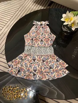 

Women Swimwear One Piece Swimsuit 2020 Sexy Floral Print Color Patchwork Swim Wear Sleeveless Bathing Suit Women Ruffles Beach