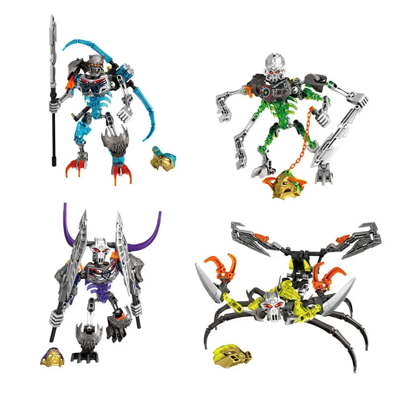 

New BIONICLE Series jungle Rock Water Earth Ice Fire protector action Building Block toys Compatible with legoinglis No Box