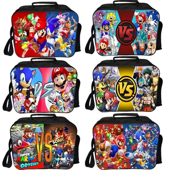 

VS Series Anime Lunch Bag Kids Cartoon Lunch Box Students Portable Insulated Thermal Picnic Pouch Mario Sonic Dragon Ball