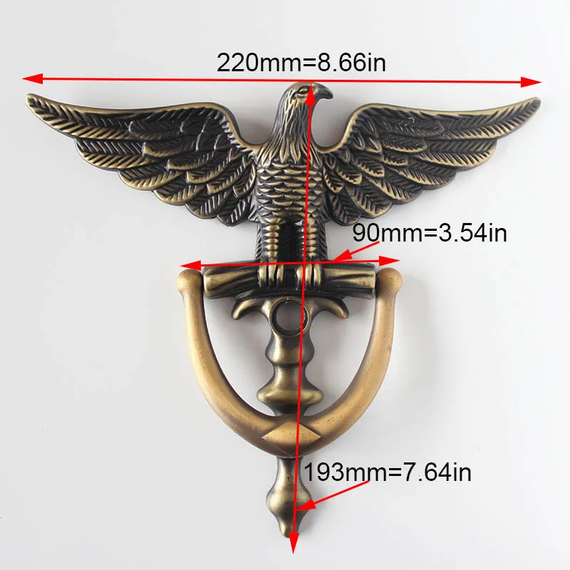 Цинковый сплав античный Европейский стиль голова Орла дверной молоток дверные ручки домашний декор кольцо оборудование для обработки мебели