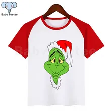 Grinch/Новинка; детская летняя повседневная футболка для девочек и мальчиков; детская одежда с принтом; топы; милая детская футболка с короткими рукавами