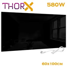 ThorX A580-B инфракрасная панель нагревателя 580 ватт 60x100 см Черная Стеклянная углеродистая кристаллическая технология