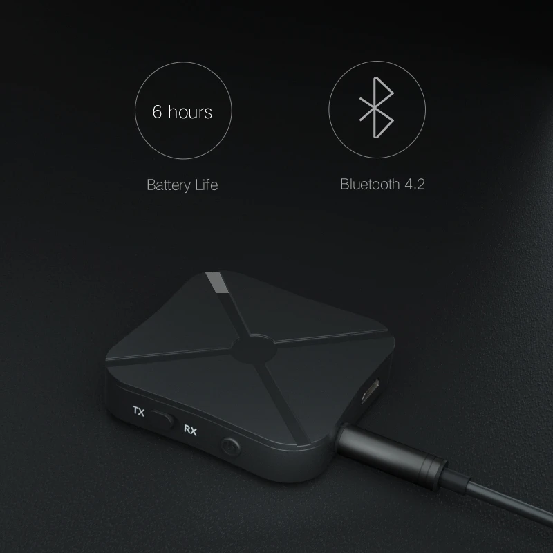 Bluetooth 4,2 приемник и передатчик Bluetooth беспроводной адаптер аудио с 3,5 мм AUX аудио для домашнего ТВ MP3 ПК