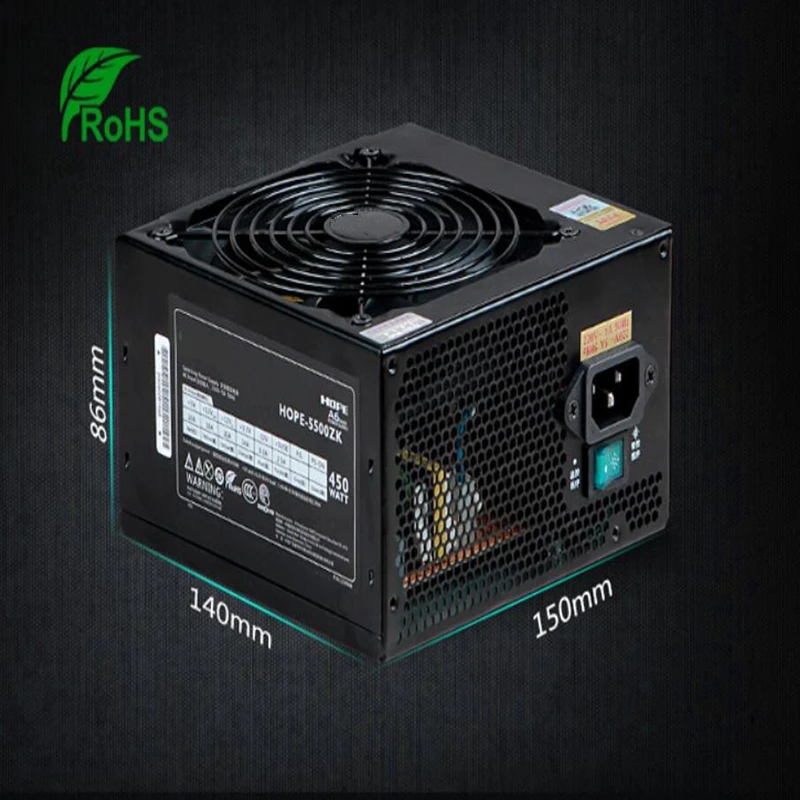 Новый блок питания для настольного компьютера марки Great Wall тихий ATX Intel AMD 450 Вт HOPE