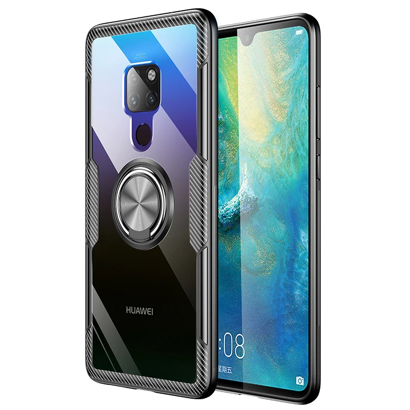 

Transparent Cover,Case For Huawei Mate 20 Pro Lite Mate20 Shockproof Armor Finger Ring Stand Clear Cover Huawei Mate20 Lite Case