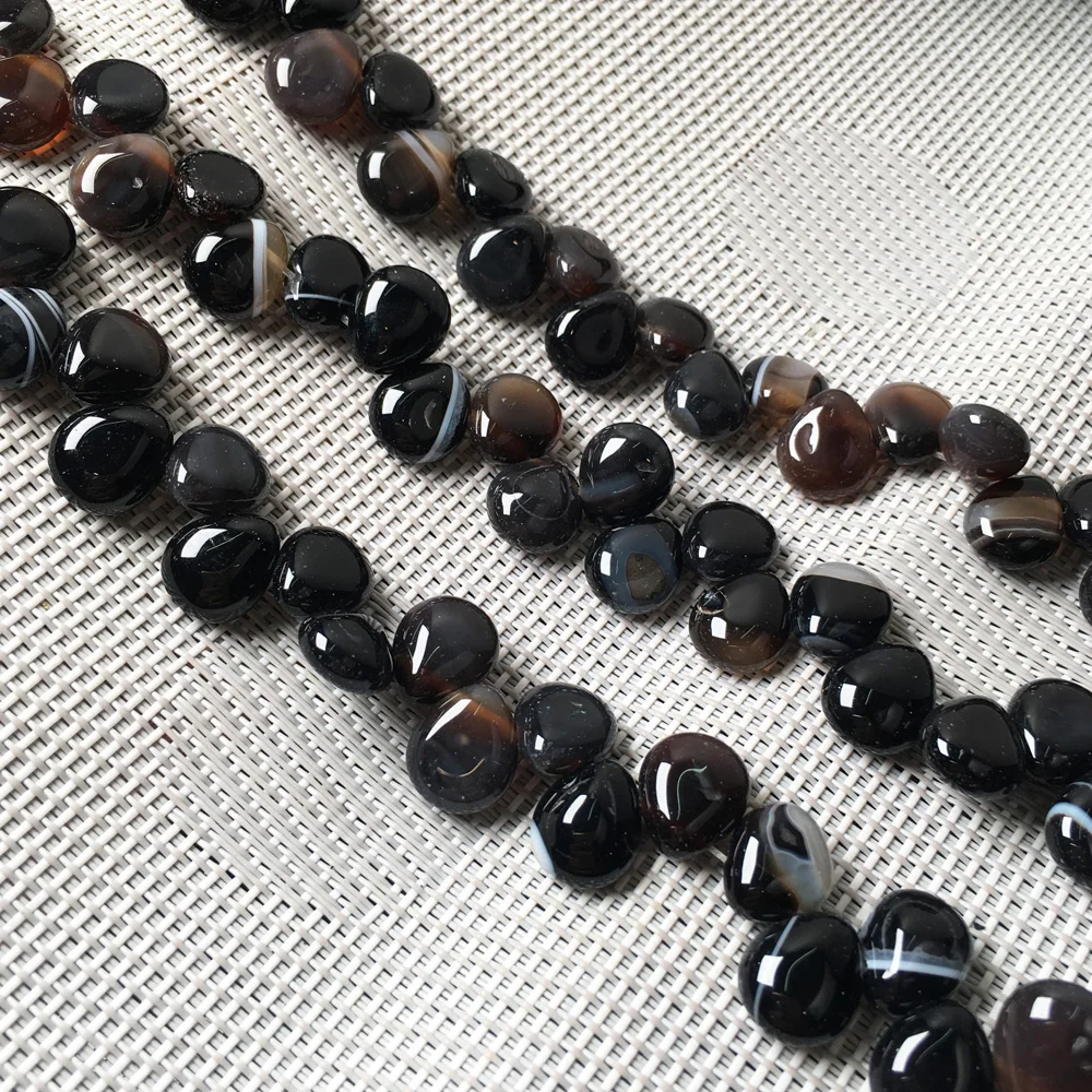 Black agate Бусины в форме капли воды из натурального камня, Кристальные полуфабрикаты для самостоятельного изготовления ювелирных изделий, браслетов, ожерелий, аксессуаров - Цвет: Black agate