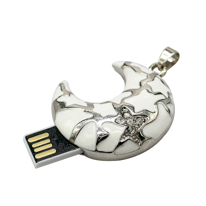 Флеш-накопитель металлический Кристальный usb флэш-накопитель Moon Star usb-флеш-накопитель в подарок 64 Гб 128 Гб флешки 8 ГБ 32 ГБ 16 ГБ ожерелье флешки U диск