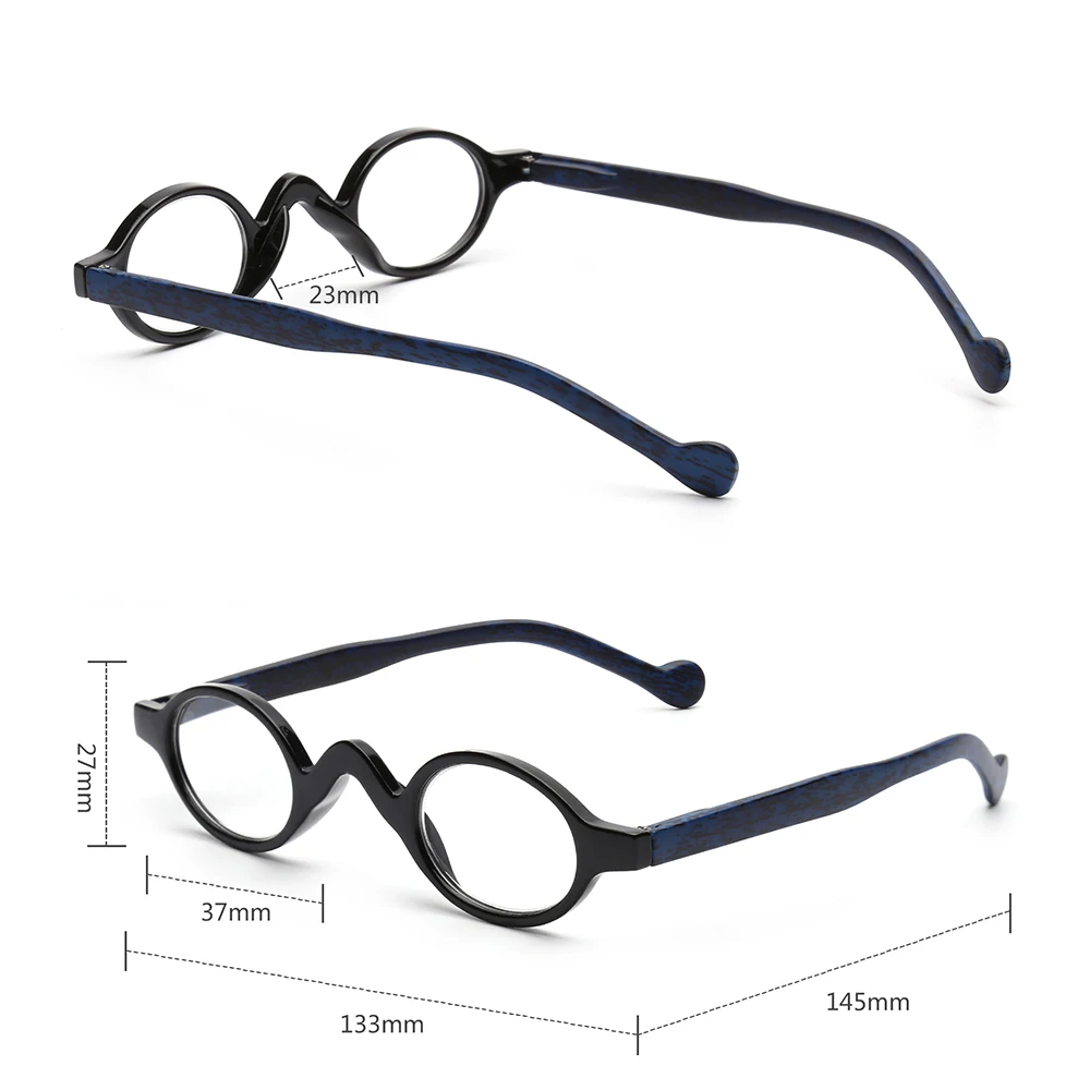 JM Vintage Personality Round Reading Glasses Spring Hinge Women