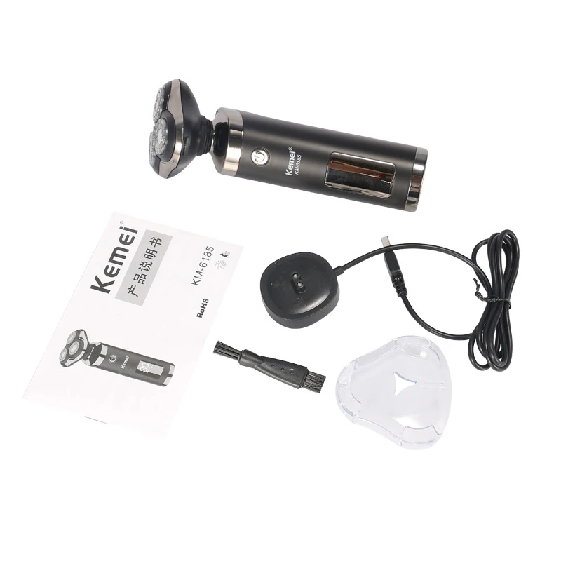 

Kemei LCD Electric Shaver 3D Rechargeable Waterproof IPX7 Electric Shaver Wet & Dry Rotary Shavers for Men Electric Shaving Razo