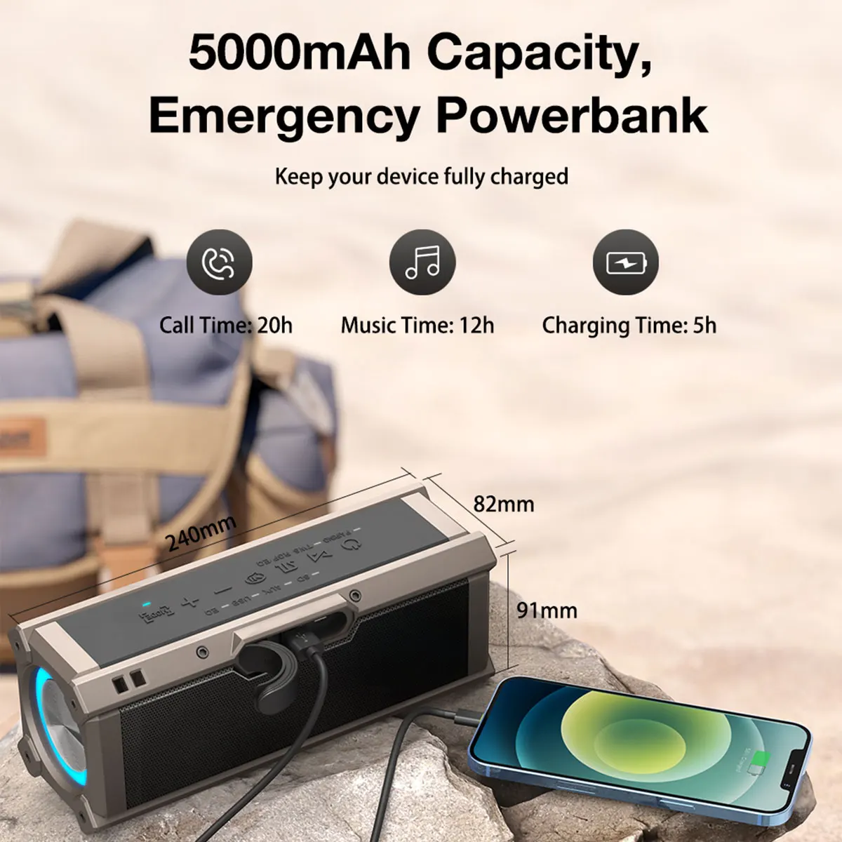 US $76.83 100W Wireless bluetooth Speaker Portable Speaker Soundbar Driver Diaphragm RGB Light Sound Box Outdoor Caixa De Som bluetooth