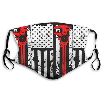 

Ironworker America Flag Mouth Cover Mask with PM2.5 Filters 5 Layers of Protection for Men Women Black