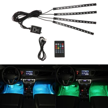 

Car LED Strip Light, LED Multicolor Music Car Atmosphere Lights, with Sound Active Function, Wireless Remote Control USB Port