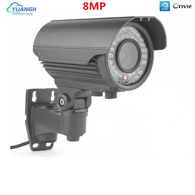 

8MP 4K IP Camera Outdoor Waterproof ONVIF IR Night Vision Video Surveillance 2.8-12mm Manual Zoom Lens POE IP Camera