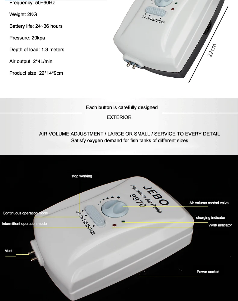 Аквариумный воздушный насос 2 Вт 3,5 Вт кислородный насос AC DC 110-220 В аквариум кислородный насос воздушный компрессор с воздушные шарики, камень и трахея