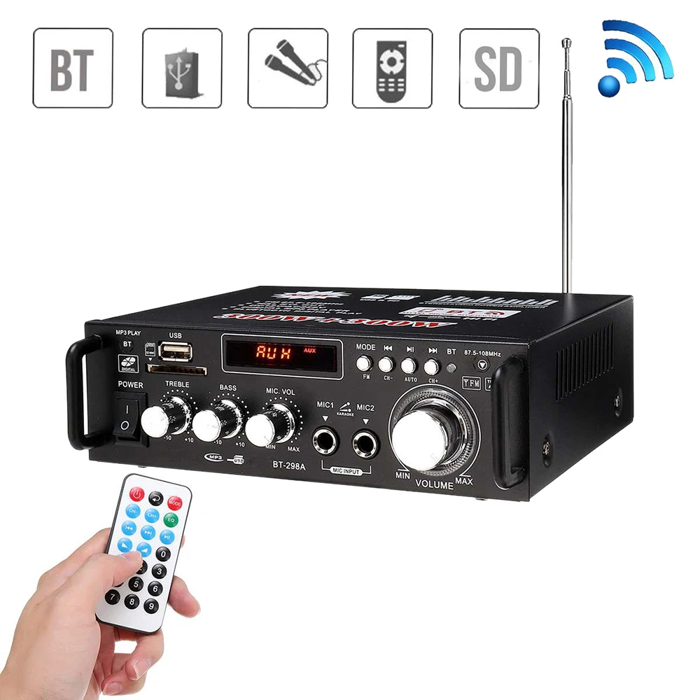 1 шт. 600 Вт домашние усилители аудио Bluetooth Сабвуфер FM SD мини мощности для