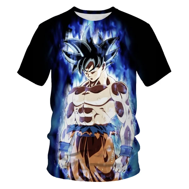 New Men's Summer Short Sleeve Round Neck T-shirt Fashion 3D Printing Dragon Ball Series New Men's Tops Parent-child Wear F183