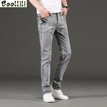 

Autumn 2020 Men's Jeans Business Casual Straight Grey Stretch Denim Trousers Classic Men Plus Size28 -44 46