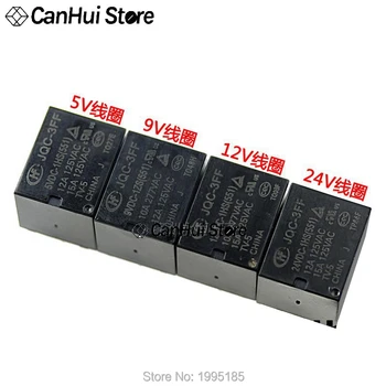 

5Pcs HF JQC -3FF- 5VDC/9VDC/12VDC/24VDC -1HS(551) 4-pin 10A/12A one group of normally open HongFa Relay