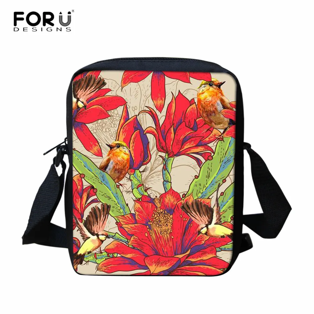 LH1345E FORUDESIGNS/женские сумки-мессенджеры, сумка на плечо, сумки с воробьями и растениями, сумка-мессенджер, Детская школьная мини-сумка через плечо - Цвет: LH1345E