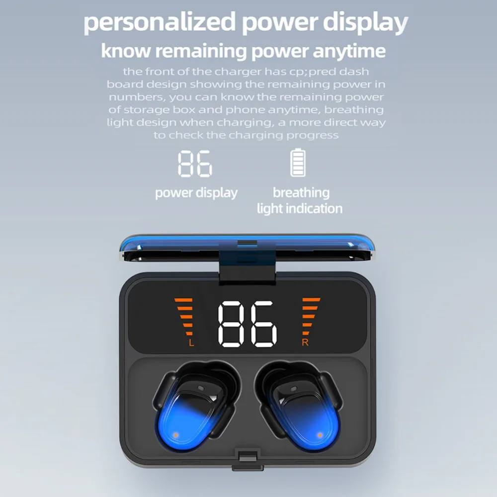 TWS Stereo Bluetooth Earphone Earbuds Wireless Earphones Sports Bluetooth 5.0 Headphone Touch-type Headset With Mic Charging Box