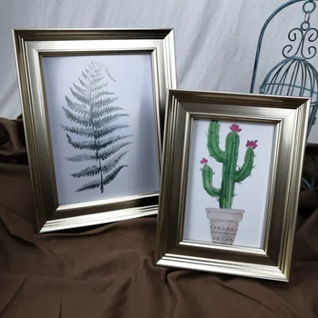 

JM Nordic art simple picture frame stage champagne silver wedding frame family frame home sweet home wood decor