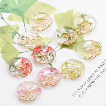 

Sanying M724 Jewelry accessories diy pendant handmade resin dried flower copper metal diy earrings for jewelry making 10pcs/lot
