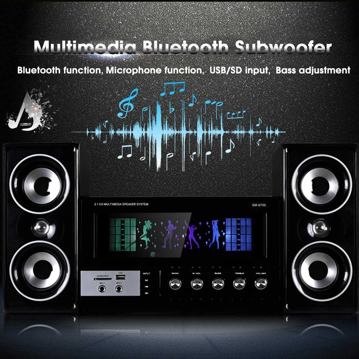 Bluetooth караоке bluetooth-колонки для ноутбука bluetooth сабвуфер бас колонки музыкальный центр система музыкальный плеер Поддержка fm-радио TF Mp3