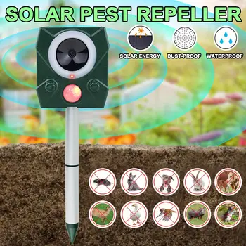 

Ultrasonic Pest Repeller Solar Mosquito Killer Pest Repeller Flash Animal Mouse Repeller Garden Bird Cat Dog Fox Outdoor Garden