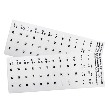 

2x Spanish Keyboard Sticker Replacement Letters for Laptop White Background
