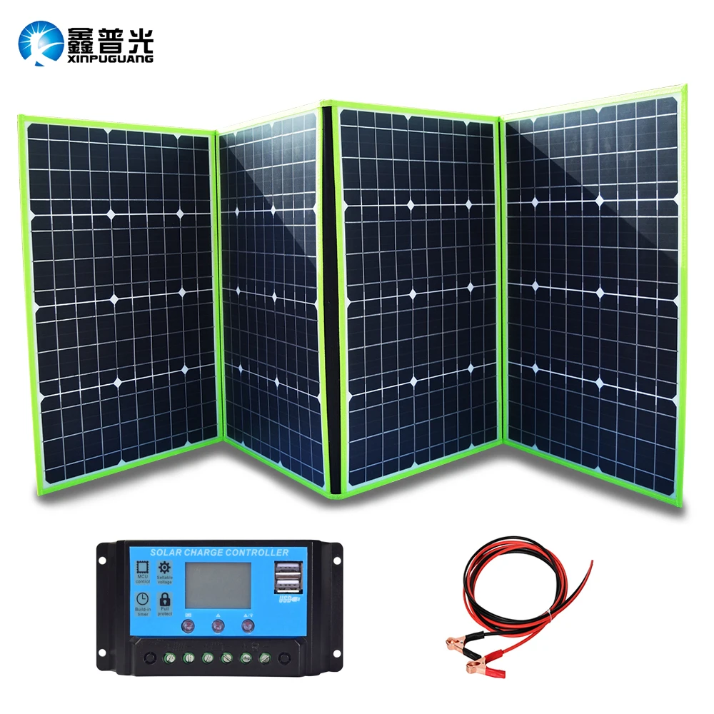 XINPUGUANG 200W 20V портативное солнечное зарядное устройство складной солнечный генератор панели солнечных батарей с зарядным контроллером для кемпинга батарей путешествия RV на открытом воздухе - Цвет: 200W