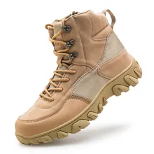 

Men's Winter Ankle Boots 2020 Desert Military Combat Boots Outdoor Rubber Army Boots Male Non-slip Special Force Work Shoes
