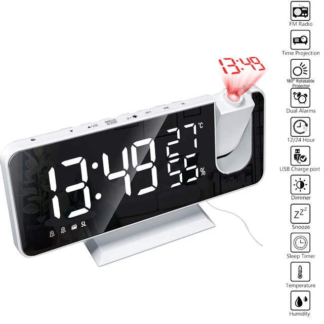 2021 nieuwe snooze digitale bureauklok FM radio LED temperatuur vochtigheid elektronische bureauklok|Alarm Clocks| - AliExpress