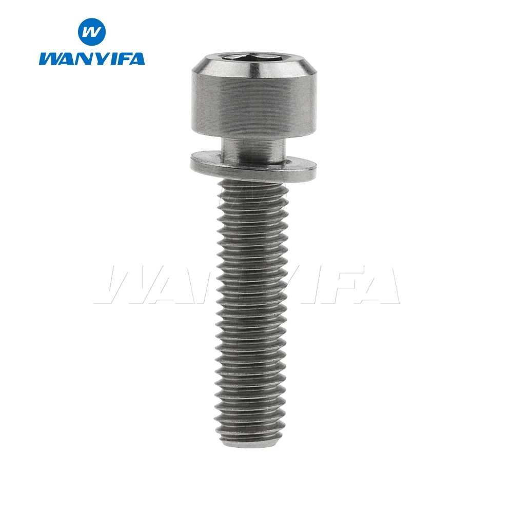 Titanium M5X20 Ваньифа Винт С Титановым болтом M5x16 18 20 мм с шайбой для руля велосипеда - Цвет: Titanium M5X20